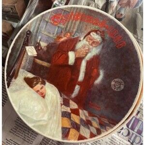 1986 Norman Rockwell Deer Santy Claus Plate